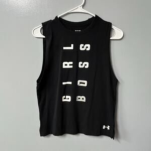 sleeveless under armor tank black size xs girl boss summer work out‎ gym